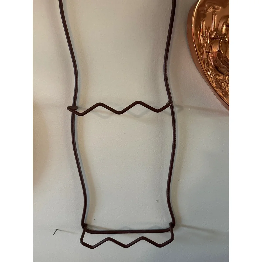 Vintage Metal Wire Rooster Wall Rack 3 Tier Plate Holder‎ Farmhouse Decor Bronze